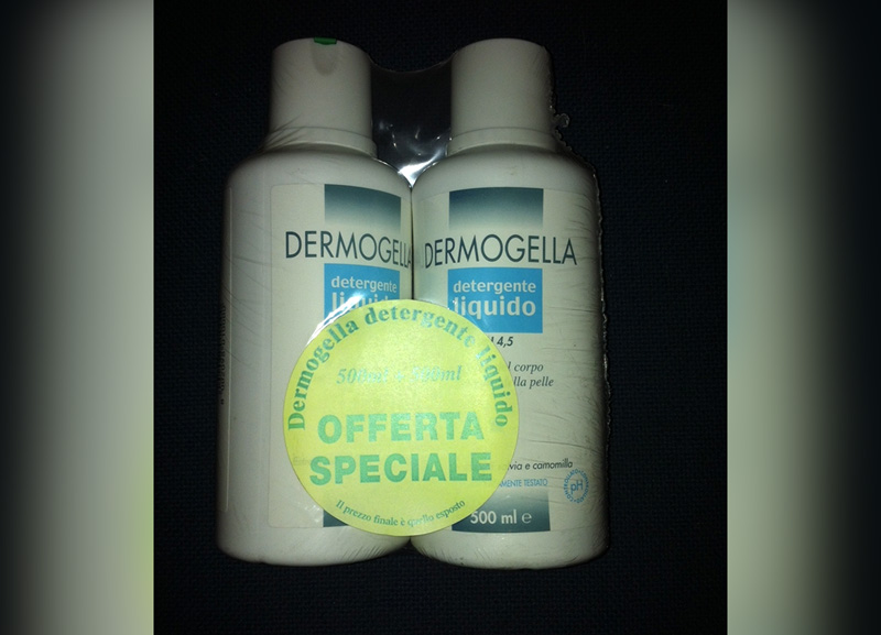 Prodotto cellofanato e termoretratto detergente